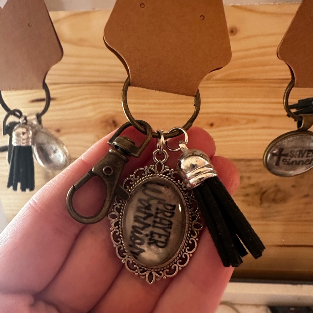 Vintage Style Keychain with Black Tassel